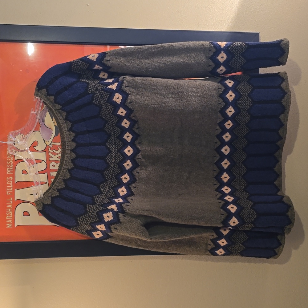 Green and Navy Patterned Sweater - Picture 6 of 6